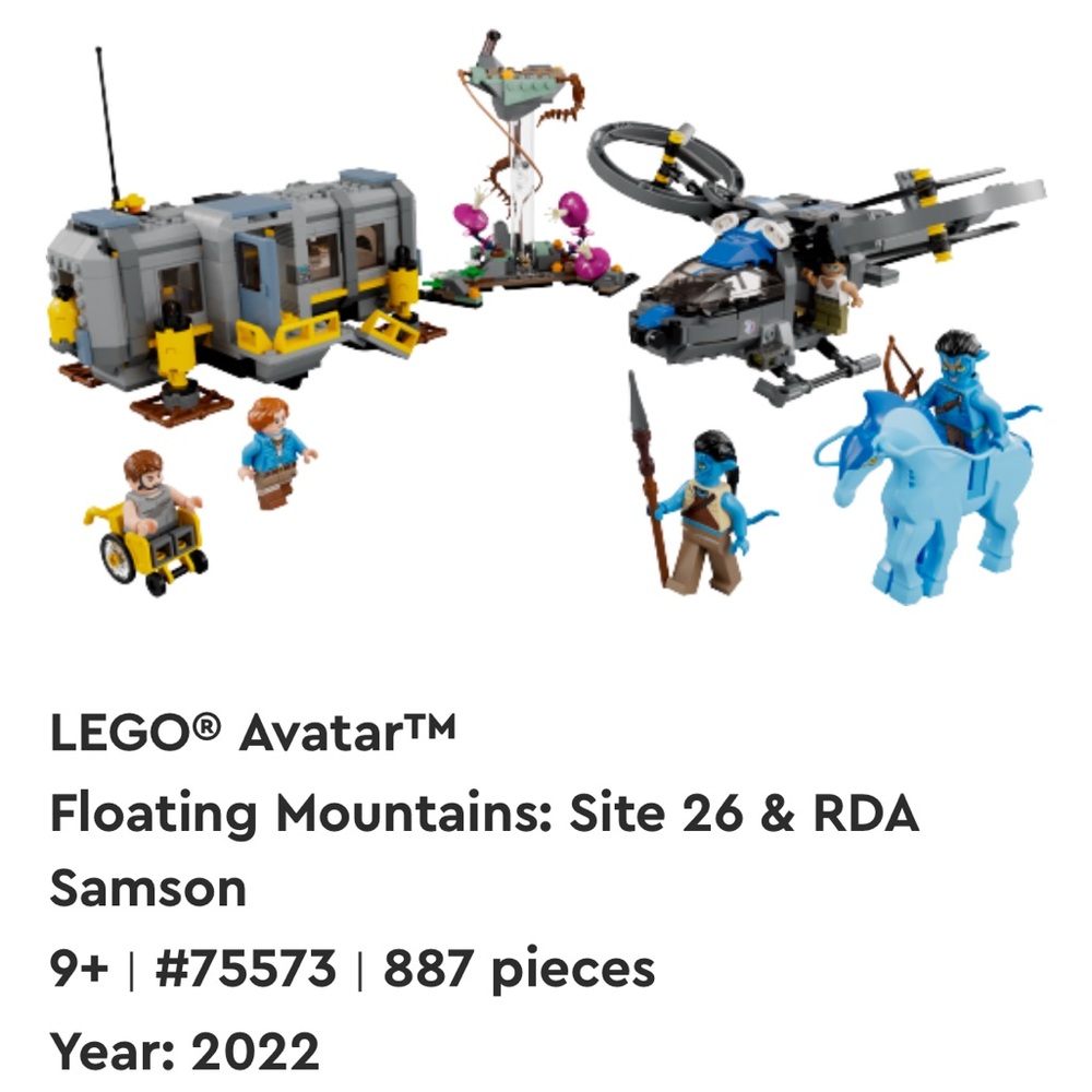 Lego Avatar Adventure Floating Mountains Blue and Gray Building Set